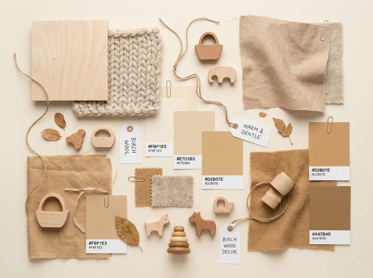 honey neutral nursery moodboard