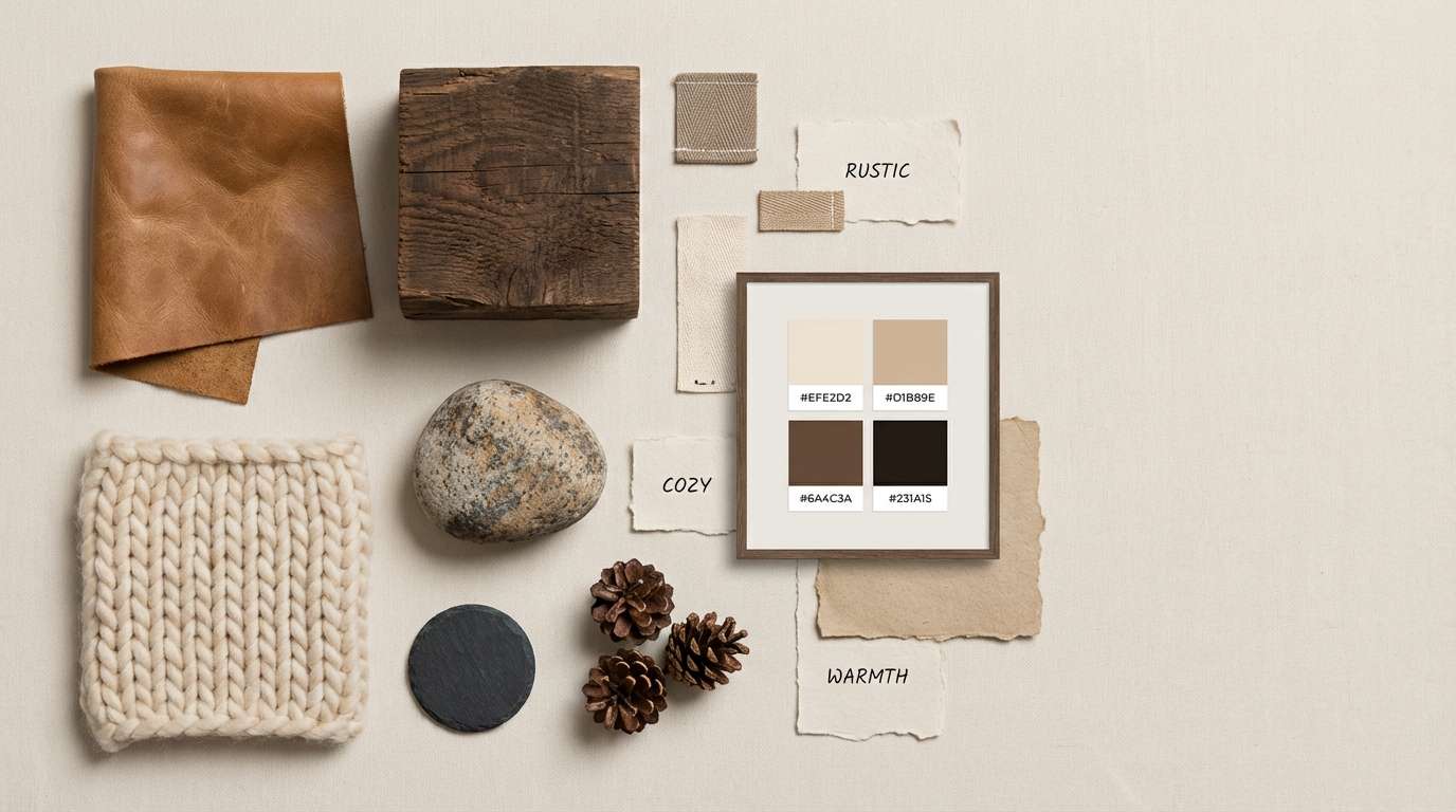 rustic cabin neutral moodboard