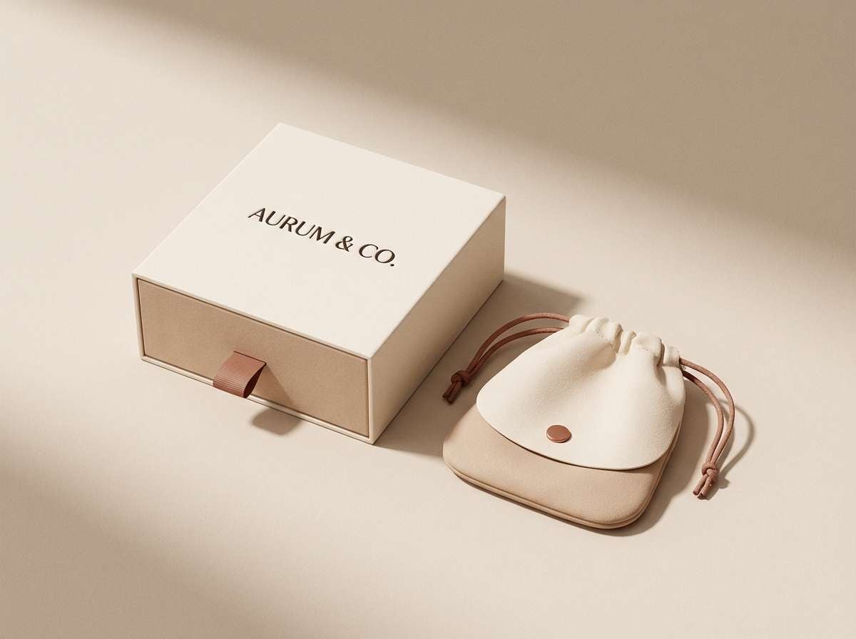 neutral jewelry packaging studio