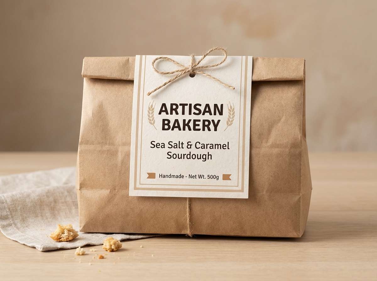bakery label warm neutrals