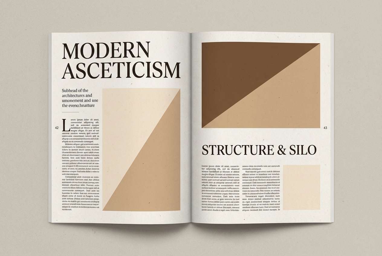 camel toned editorial layout