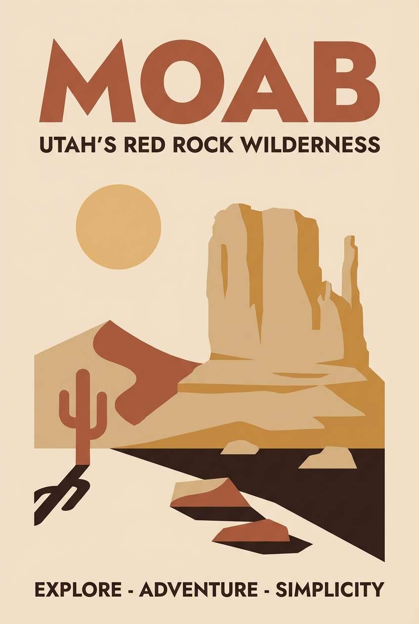 desert travel poster design