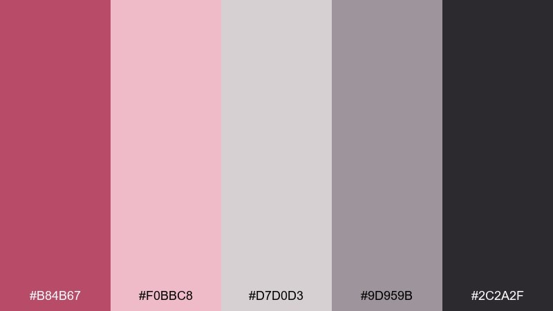 berry ash color palette with hex codes