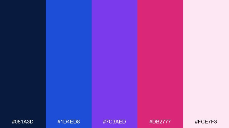 berry aurora blue and magenta combination with hex codes