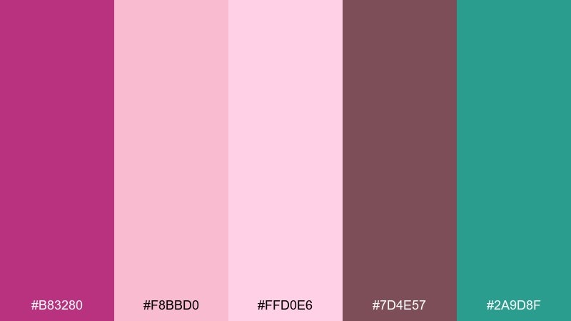 berry blossom floral color palette with hex codes