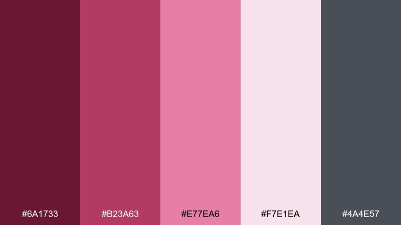 berry blush color palette with hex codes