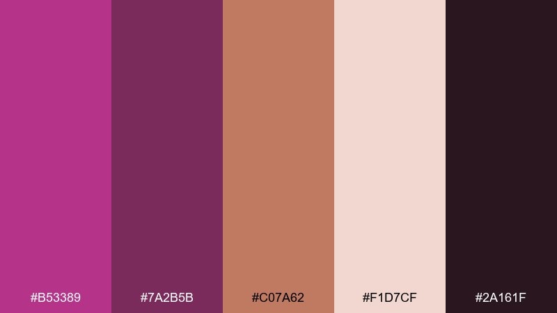berry bronze pairing fandango color palette with hex codes