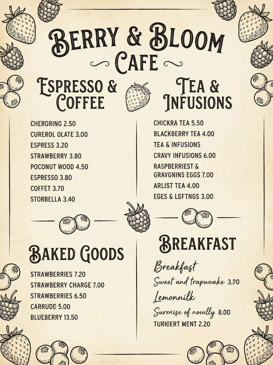 berry cafe menu