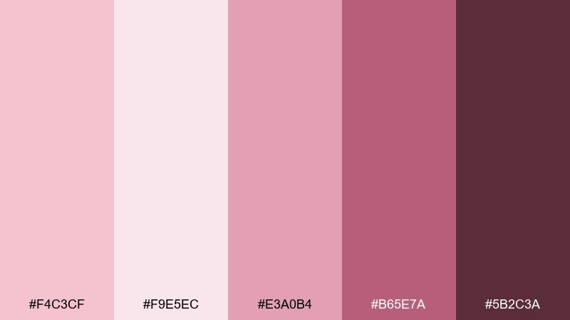 berry cream dessert tea rose color palette with hex codes