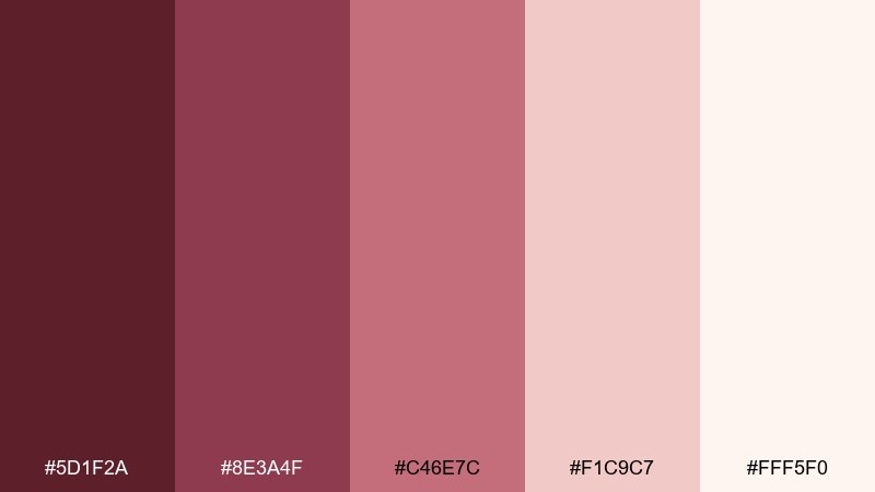 berry cream rosewood color palette with hex codes