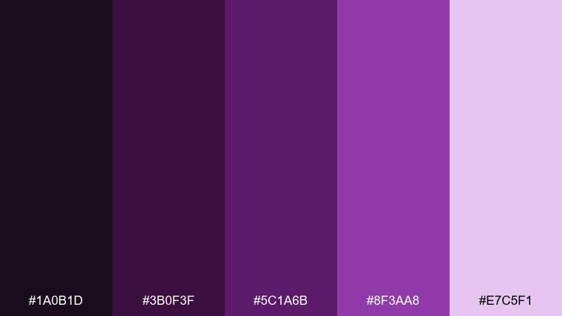 berry ink violet color palette with hex codes