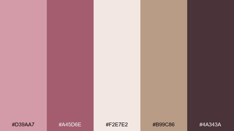 berry latte puce color palette with hex codes