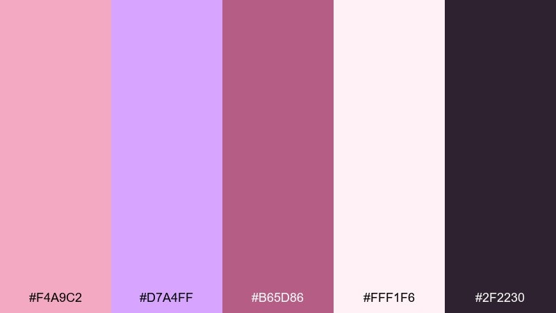 berry macarons lavender pink color combination with hex codes