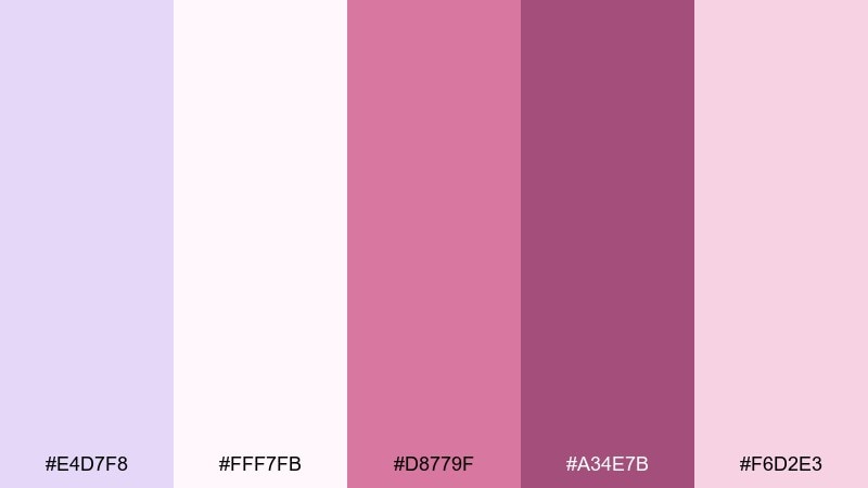berry milkshake pale lavender color palette with hex codes