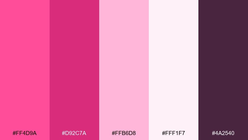 berry milkshake pink flamingo color palette with hex codes