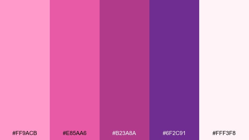 berry milkshake pink violet color palette with hex codes