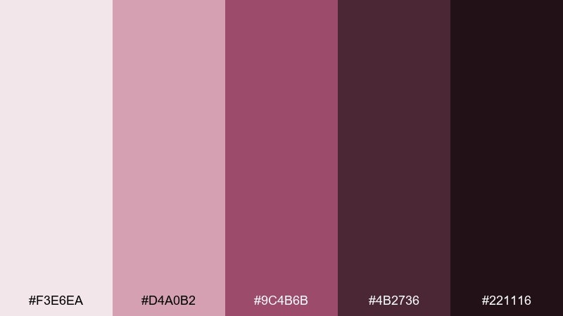 berry mocha coffee shop color palette with hex codes