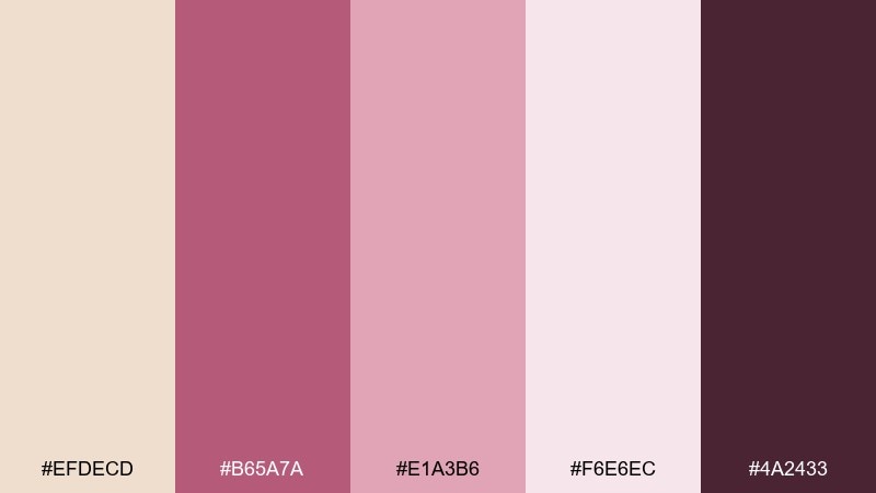 berry nougat color palette with hex codes