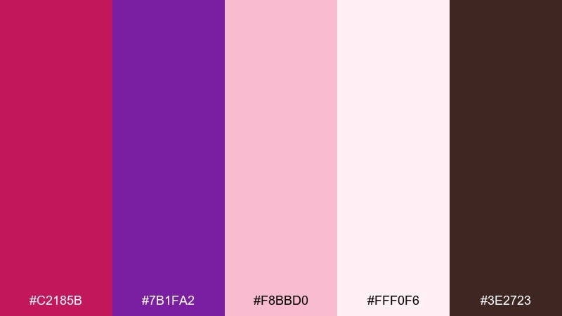 berry parfait food color palette with hex codes