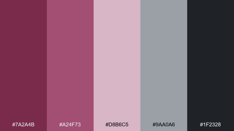 berry smoke mulberry color palette with hex codes