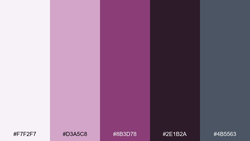 berry smoke statement interior color scheme with hex codes