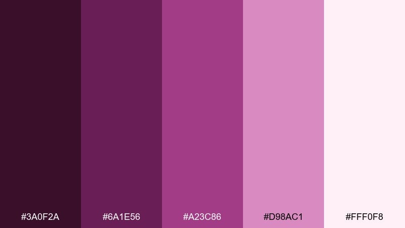 berry sorbet amethyst color palette with hex codes