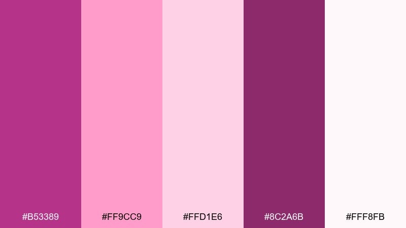 berry sorbet fandango color palette with hex codes