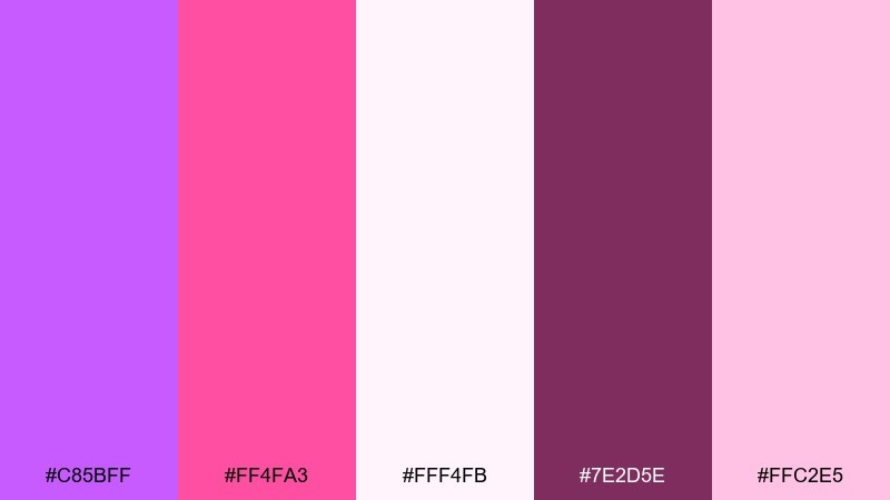 berry sorbet heliotrope color palette with hex codes