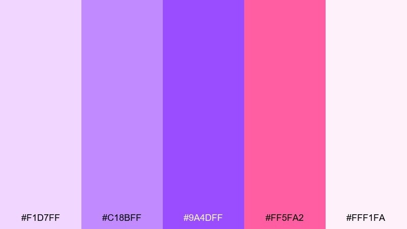 berry sorbet lavender purple color palette with hex codes