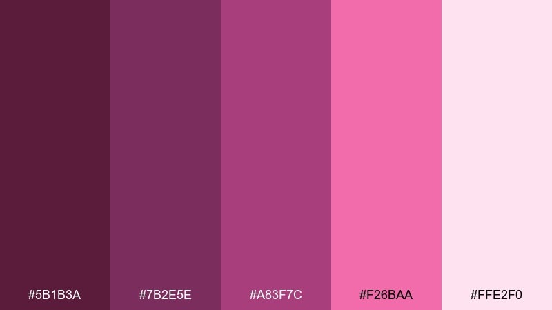 berry sorbet pop purple plum color palette with hex codes