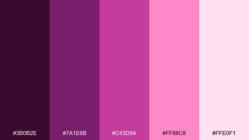 berry sorbet violet purple color palette with hex codes