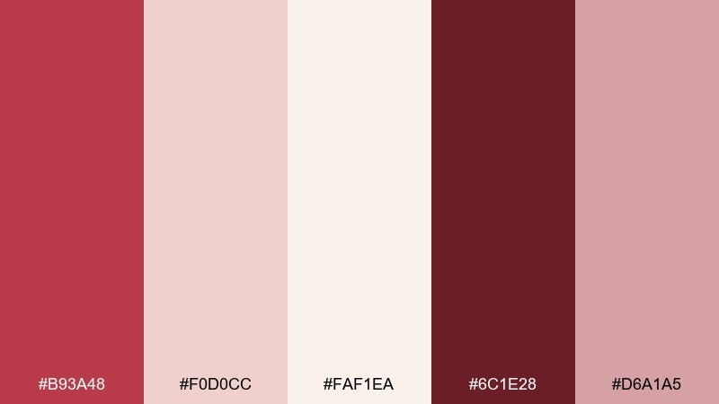 berry souffle red cream color palette with hex codes