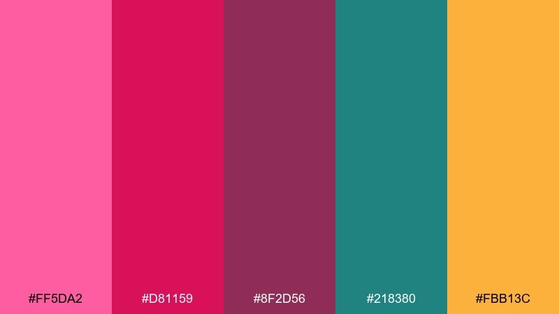berry sunset color palette with hex codes
