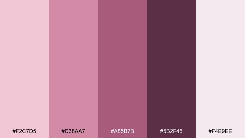 berry velvet rose blush color palette with hex codes