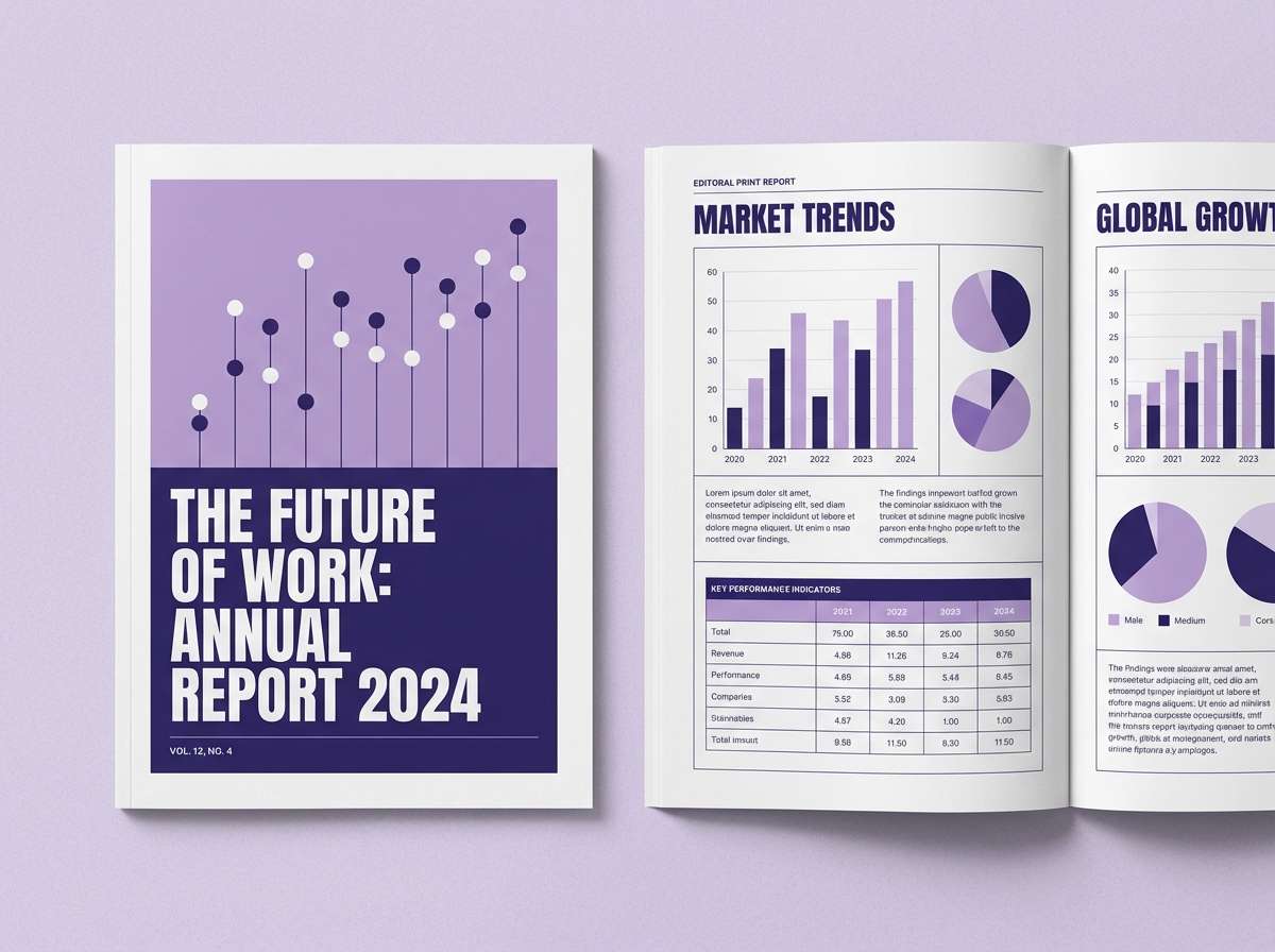 biotech report layout in a medical color scheme
