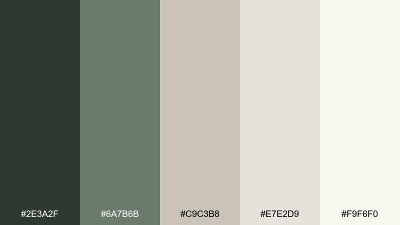 birch bark nature color palette with hex codes