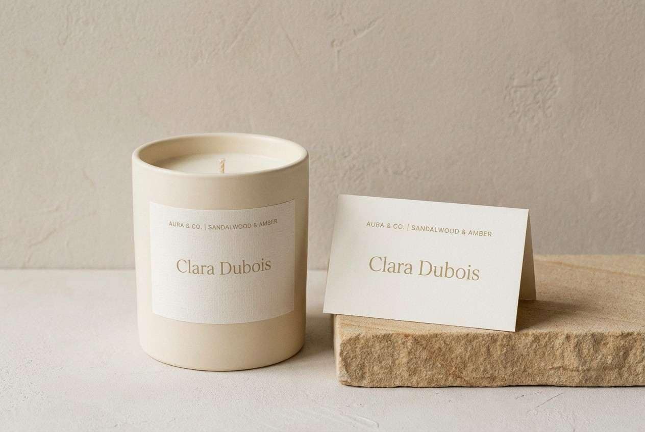 minimal candle label
