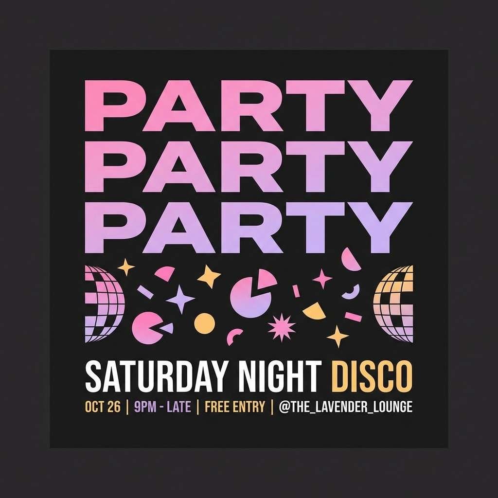 disco party social post