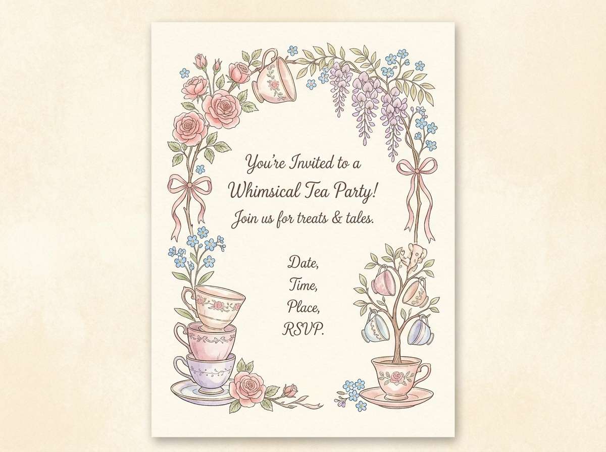 tea party invitation design