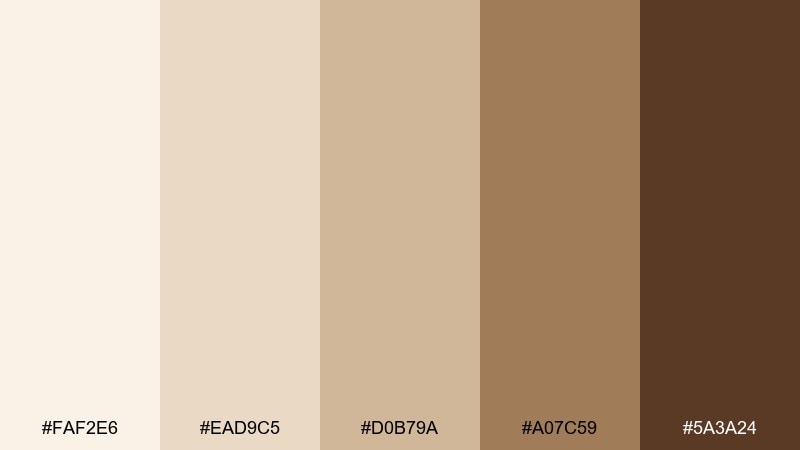 biscotti cream coffee cream color palette with hex codes