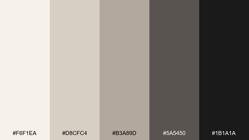 biscuit and charcoal dashboard color palette with hex codes