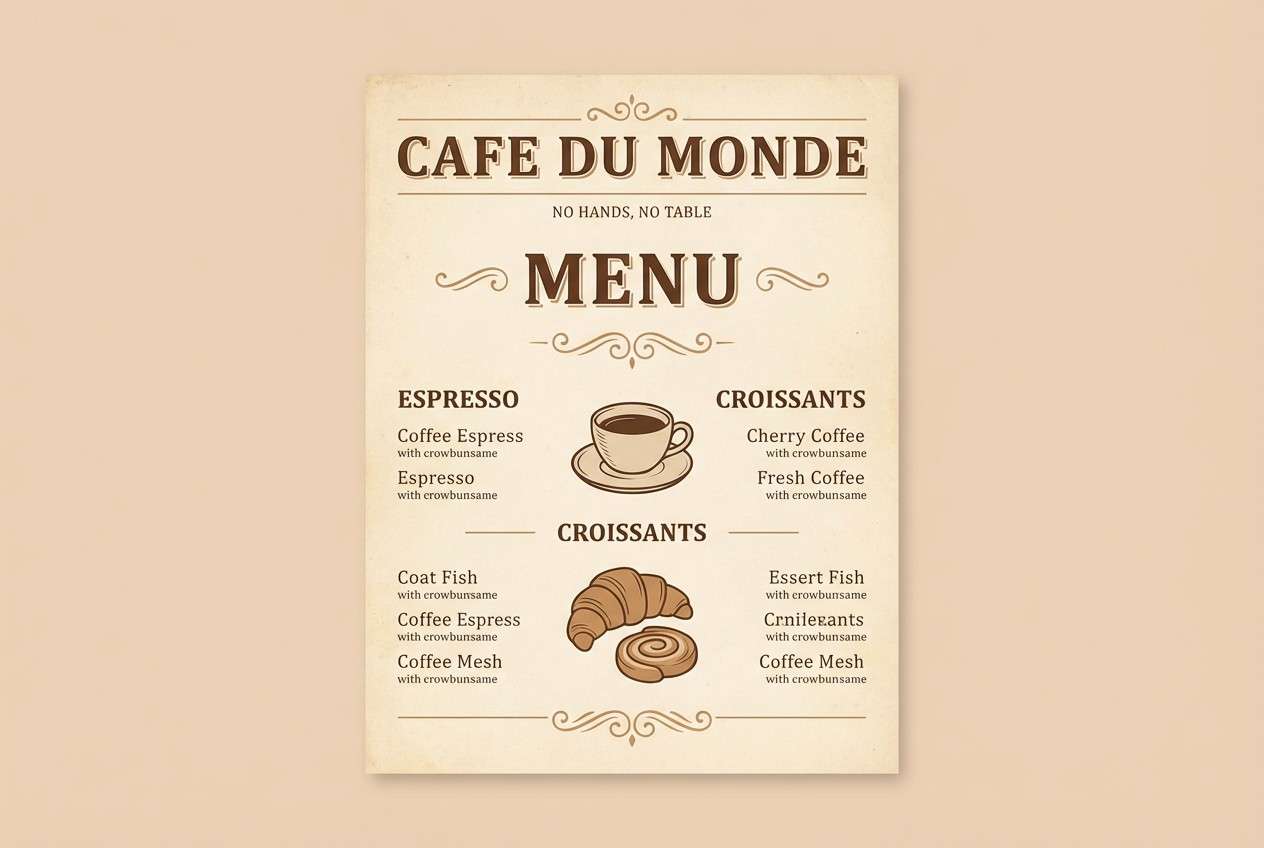 vintage cafe menu design