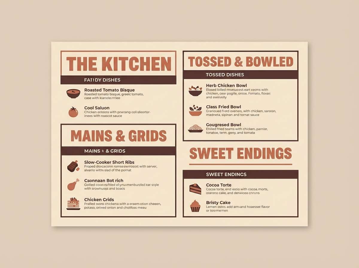 rustic restaurant menu