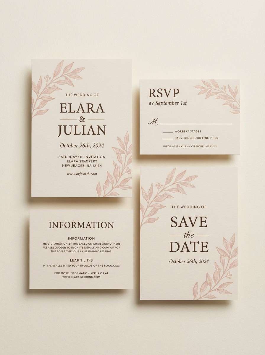 blush wedding invitation