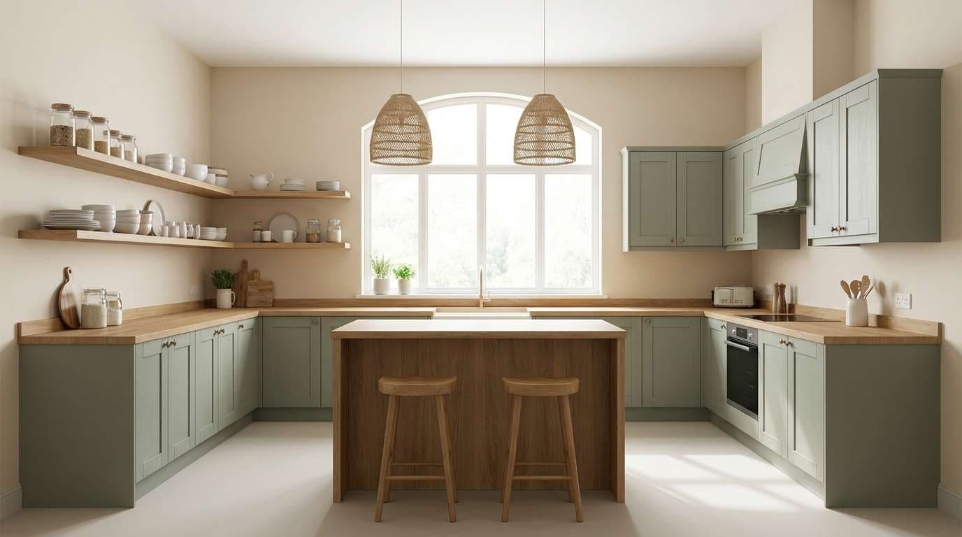 sage and cream kitchen