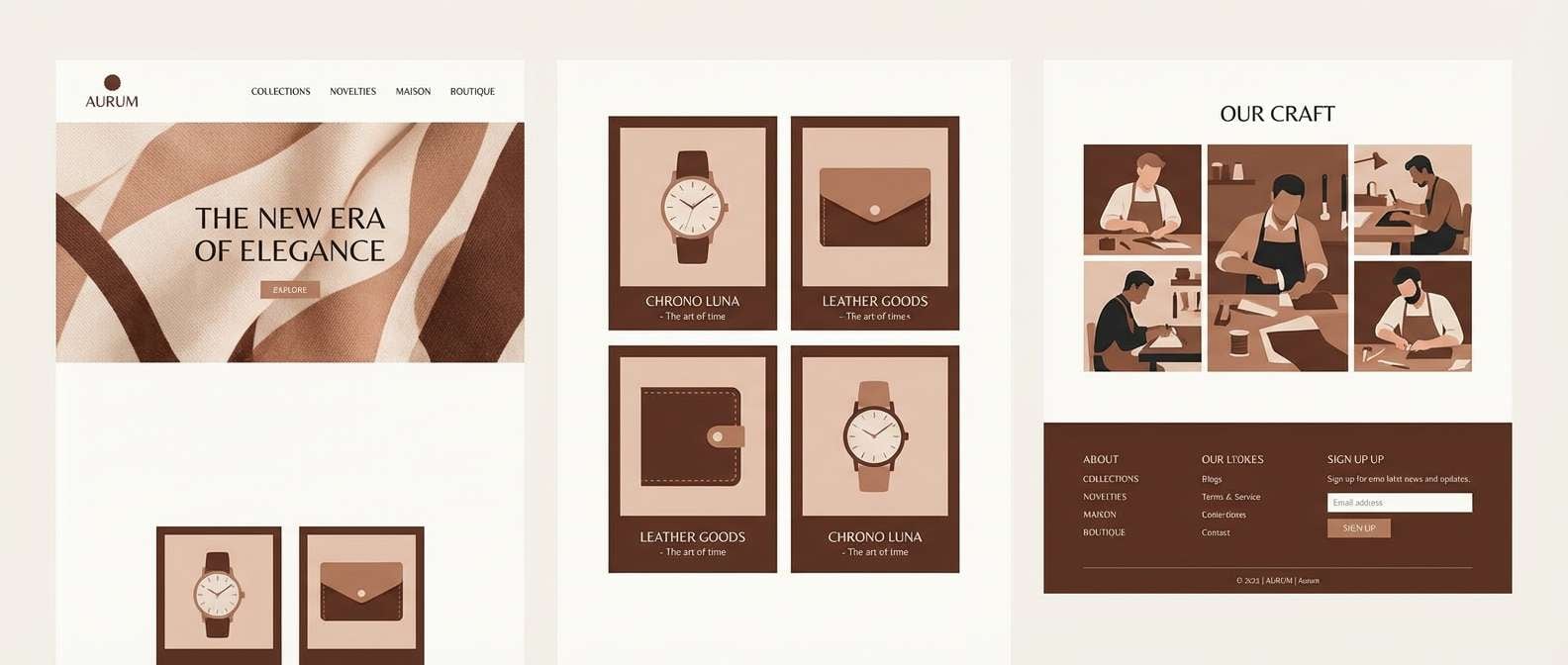 moody luxury website layout