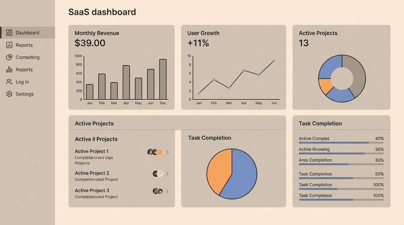 minimal saas dashboard ui