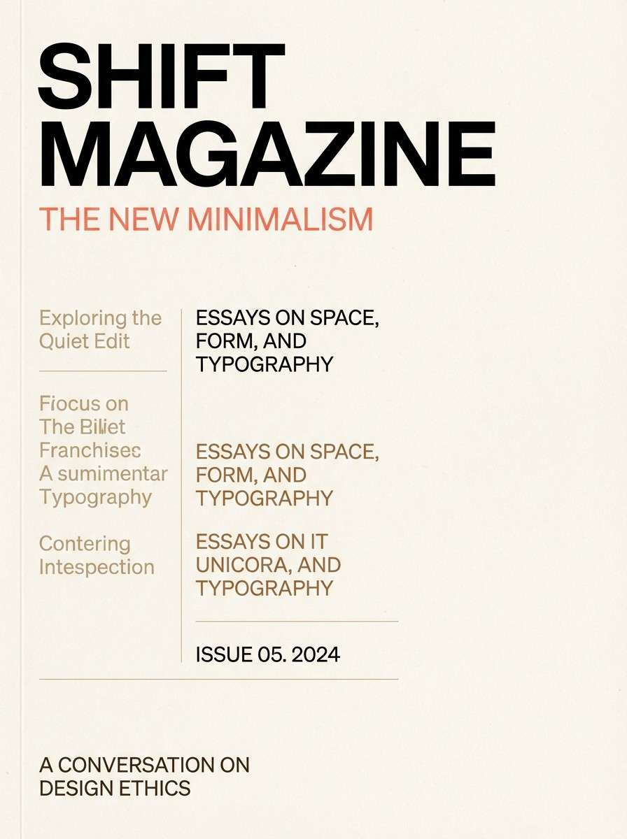 minimal magazine cover with coral