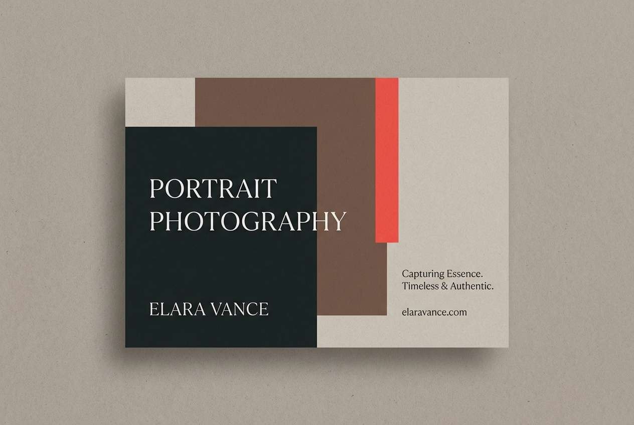 moody promo card with coral