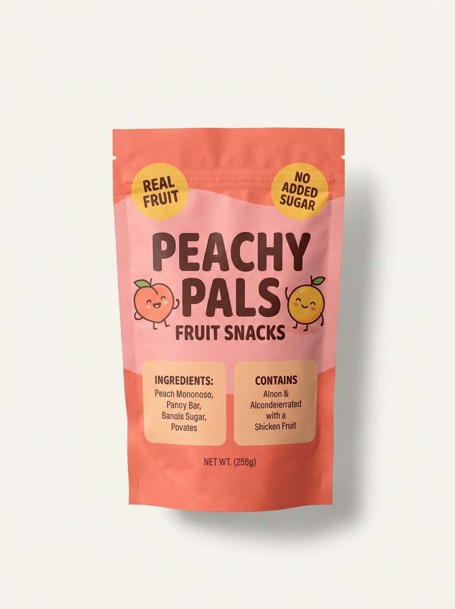 kids snack packaging in coral